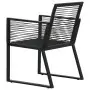 Set da Pranzo da Giardino 5 pz in Rattan PVC Nero