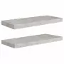 Scaffali a Parete 2 pz Grigio Cemento 60x23,5x3,8 cm in MDF