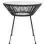 Tavolo da Giardino Nero 70x74 cm in Rattan e Vetro