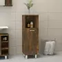 Armadietto Bagno Rovere Fumo 30x30x95 cm in Legno Multistrato