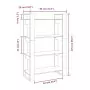 Libreria/Divisorio Grigio 80x35x125 cm Legno Massello di Pino