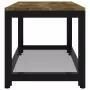 Tavolino Salotto Marrone Scuro e Nero 90x45x45cm in MDF e Ferro