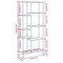 Scaffale per Libri 80x30x180 cm Acciaio e Legno Multistrato