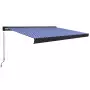 Tenda a Cassonetto Manuale 350x250 cm Blu e Bianca