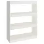 Libreria/Divisorio Bianco 80x30x103,5 cm in Massello di Pino