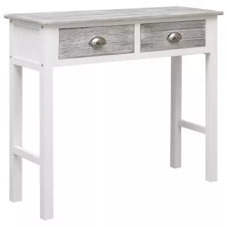 Tavolo Consolle Grigio 90x30x77 cm in Legno