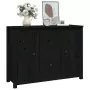 Credenza Nera 100x35x74 cm in Legno Massello di Pino