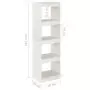 Libreria/Divisorio Bianco 40x30x135,5 cm Legno Massello di Pino