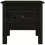 Tavolino Nero 40x40x39 cm Legno Massello di Pino