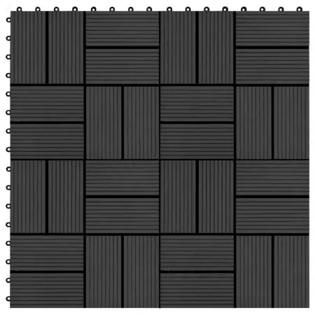 Piastrelle per Decking 22 pz 30x30cm 2mq in WPC Nero