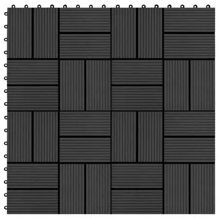 Piastrelle per Decking in WPC 11 pz 30x30cm 1 mq Nero