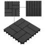 Piastrelle per Decking in WPC 11 pz 30x30cm 1 mq Nero