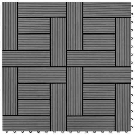 Piastrelle per Decking 22 pz 30x30cm 2mq in WPC Grigio