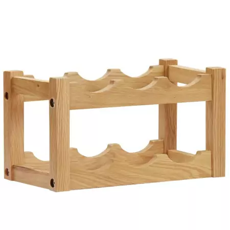 Cantinetta per 6 Bottiglie 37x21x21 cm Legno Massello di Rovere