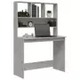 Scrivania Mensole Grigio Cemento 102x45x148cm Legno Multistrato