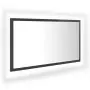 Specchio da Bagno con LED Grigio Lucido 80x8,5x37 cm Truciolato