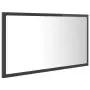 Specchio da Bagno con LED Grigio Lucido 80x8,5x37 cm Truciolato