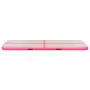 Tappetino Ginnastica Gonfiabile con Pompa 400x100x10cm PVC Rosa