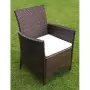 Set da Pranzo da Giardino 5 pz con Cuscini Polyrattan Marrone