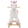 Unicorno a Dondolo Peluche 65x32x58 cm Bianco e Rosa