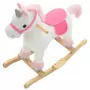 Unicorno a Dondolo Peluche 65x32x58 cm Bianco e Rosa