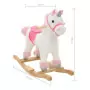 Unicorno a Dondolo Peluche 65x32x58 cm Bianco e Rosa