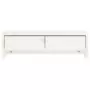 Supporto per Monitor Bianco 50x27x15 cm Legno Massello di Pino