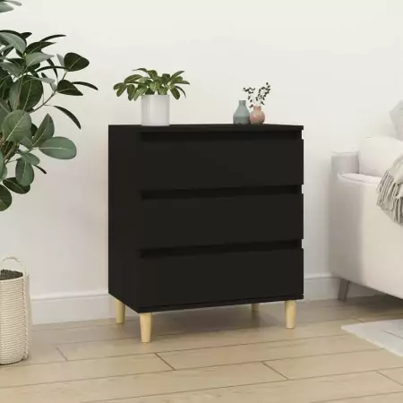 Credenza Nero 60x35x70 cm in Legno Multistrato