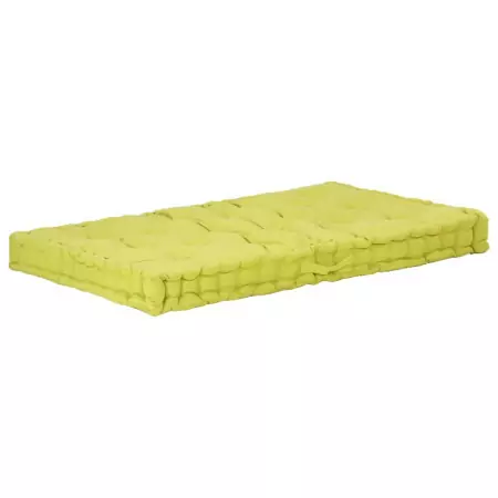 Cuscino per Pallet e Pavimento in Cotone 120x80x10 cm Verde