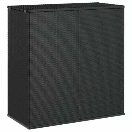 Contenitore Cuscini da Giardino Rattan PE 100x49x103,5 cm Nero