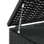 Contenitore Cuscini da Giardino Rattan PE 100x49x103,5 cm Nero