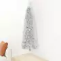 Albero Natale Artificiale Sottile a Metà Supporto Argento 150cm