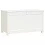 Contenitore Portaoggetti Bianco 80x40x45,5cm Massello di Pino