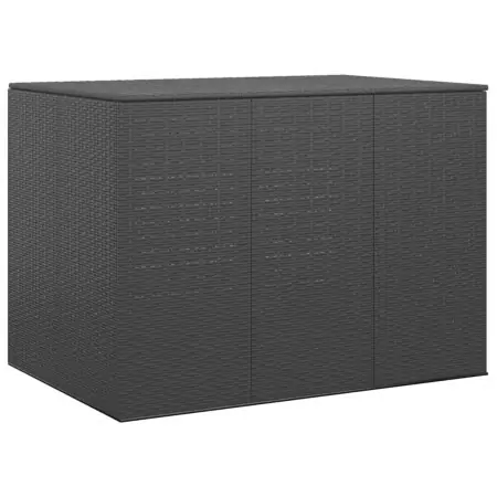 Contenitore da Giardino in Rattan PE 145x100x103 cm Nero