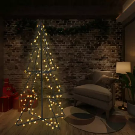 Albero di Natale a Cono 240 LED per Interni Esterni 115x150 cm