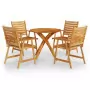 Set Mobili da Pranzo per Giardino 5 pz Legno Massello di Acacia