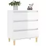 Credenza Bianco Lucido 60x35x70 cm in Legno Multistrato