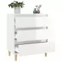 Credenza Bianco Lucido 60x35x70 cm in Legno Multistrato