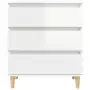 Credenza Bianco Lucido 60x35x70 cm in Legno Multistrato