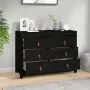 Armadietto Miele Nero 100x40x72 cm in Legno Massello di Pino