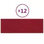 Pannelli Murali 12 pz Rosso Vino 90x30 cm Velluto 3,24 m²