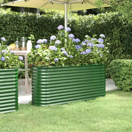 Vaso da Giardino Acciaio Verniciato a Polvere 152x40x68cm Verde