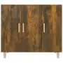 Credenza Rovere Fumo 90x34x80 cm in Legno Multistrato