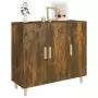 Credenza Rovere Fumo 90x34x80 cm in Legno Multistrato