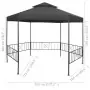 Gazebo da Giardino 323x275x265 cm Antracite