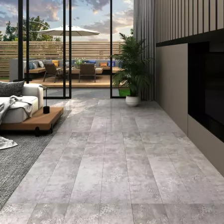 Listoni Autoadesivi in PVC 5,21 m² 2 mm Grigio Terra