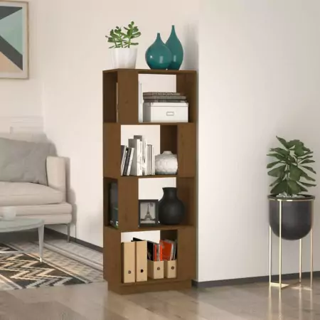 Libreria/Divisorio Miele 51x25x132 cm in Legno Massello di Pino