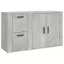 Credenza Grigio Cemento 100x33x59,5 cm in Legno Multistrato