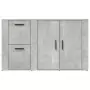 Credenza Grigio Cemento 100x33x59,5 cm in Legno Multistrato