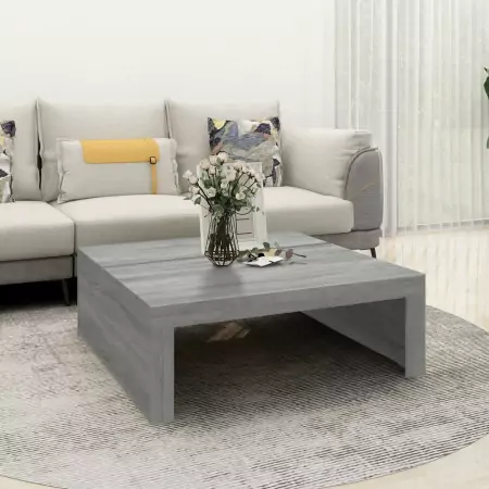 Tavolino Salotto Grigio Sonoma 100x100x35 cm Legno Multistrato